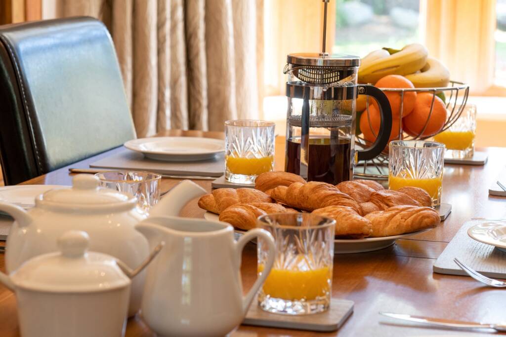 Breakfast time at Y Gorlan Holiday Home in Snowdonia